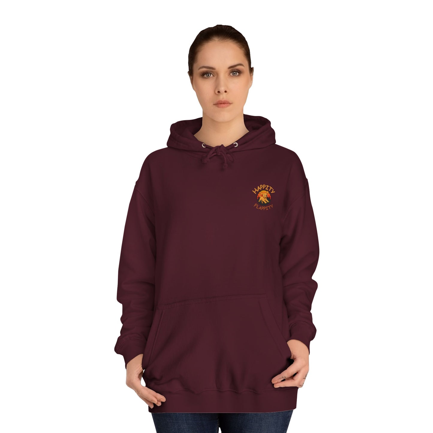 Happity Flappity Hoodie — Cute Golden Pup Graphic College Pullover