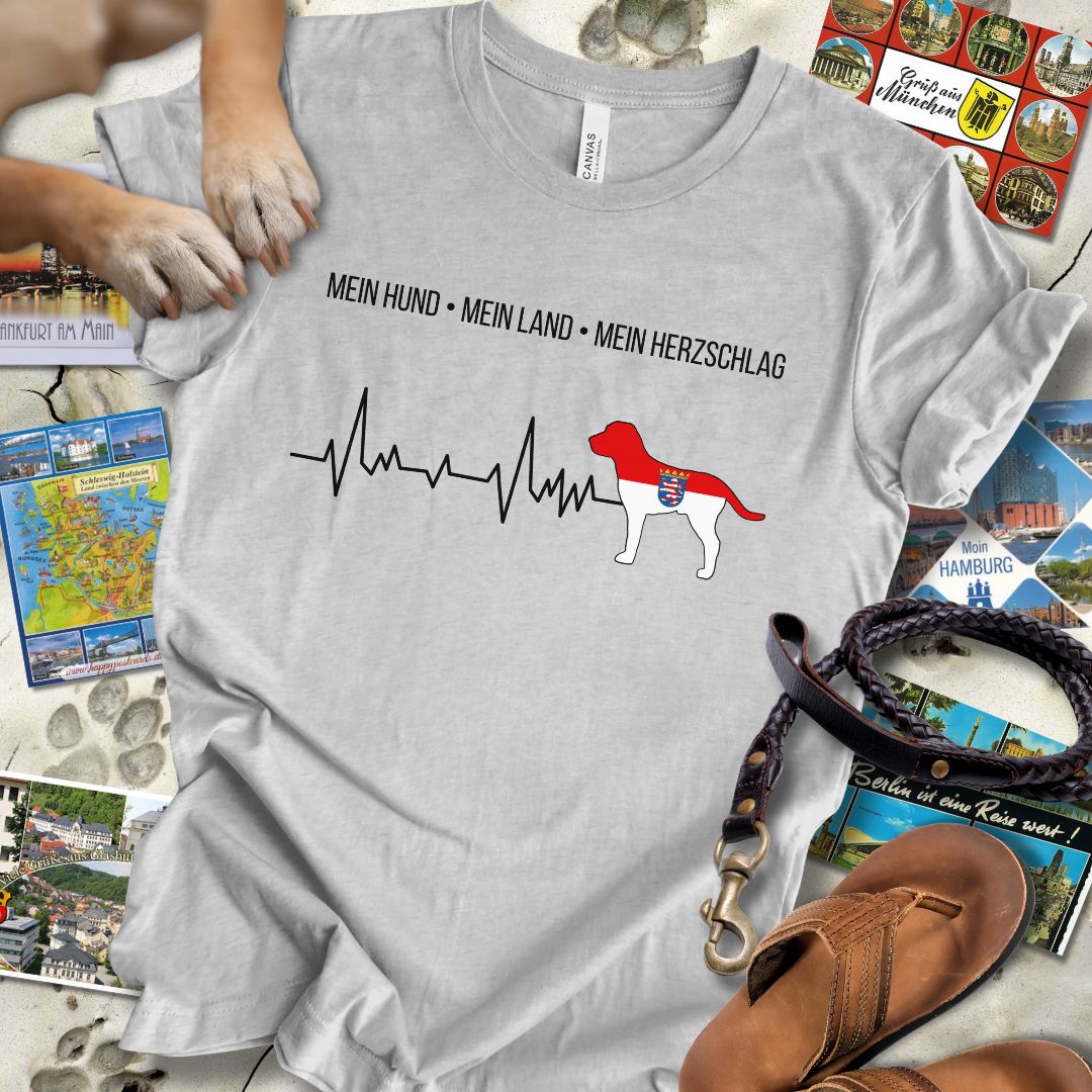 Mein Hund, Mein Land, Mein Herzschlag - Hessen - T-Shirt Unisex Slim Fit