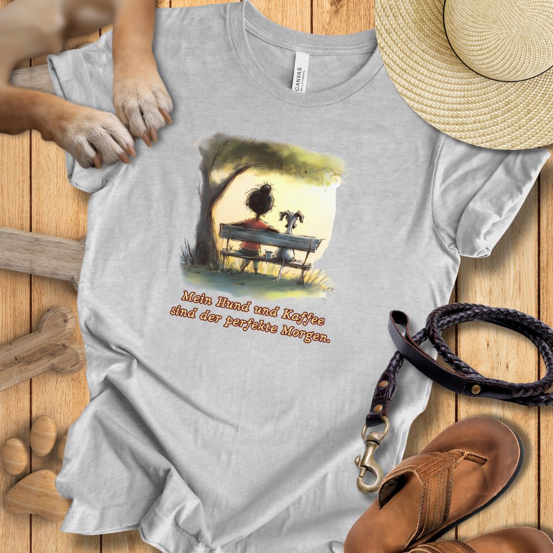Mein Hund und Kaffee sind der perfekte Morgen - T-Shirt Unisex Slim Fit
