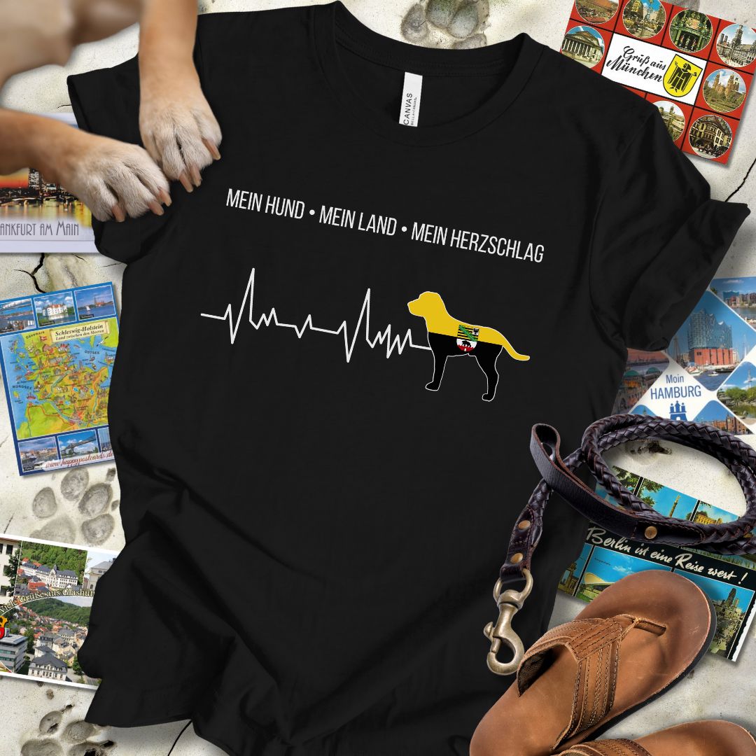 Mein Hund, Mein Land, Mein Herzschlag - Sachsen-Anhalt - T-Shirt Unisex Slim Fit