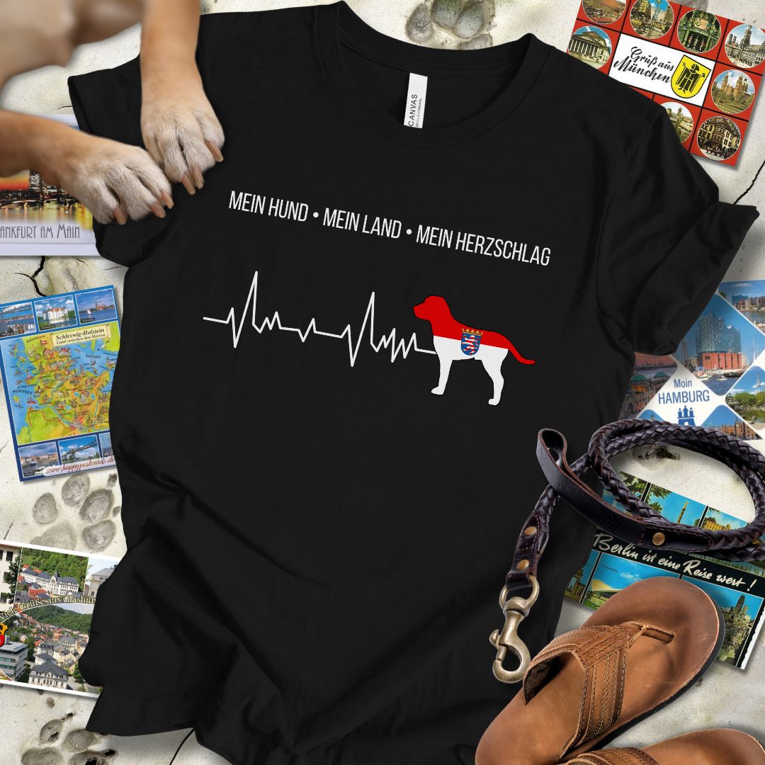 Mein Hund, Mein Land, Mein Herzschlag - Hessen - T-Shirt Unisex Slim Fit