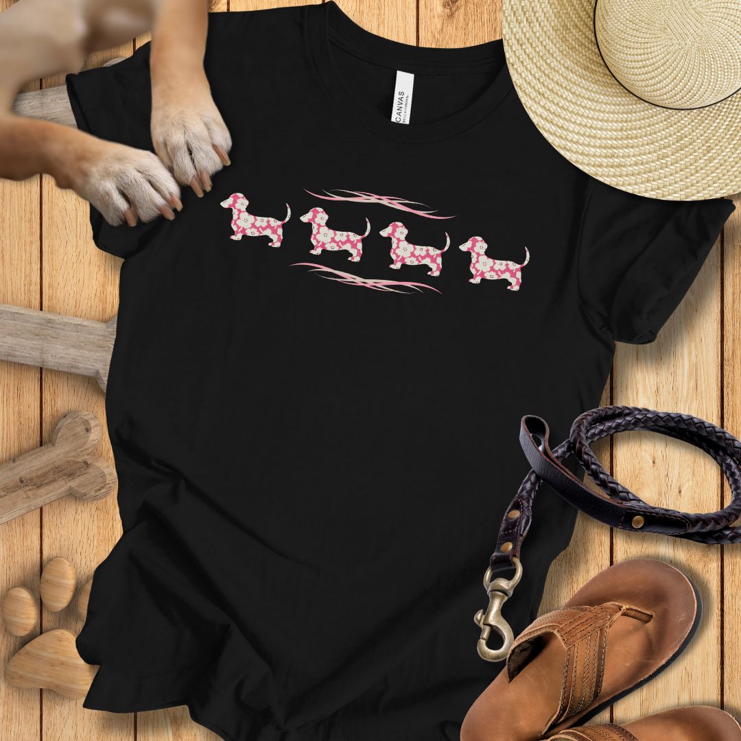 Vier Dackel, T-Shirt Frauen Slim Fit