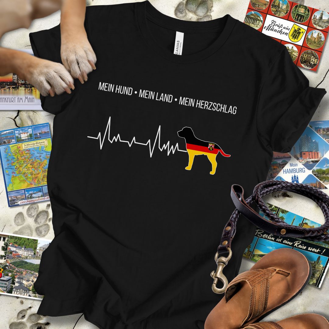 Mein Hund, Mein Land, Mein Herzschlag - Rheinland-Pfalz - T-Shirt Unisex Slim Fit