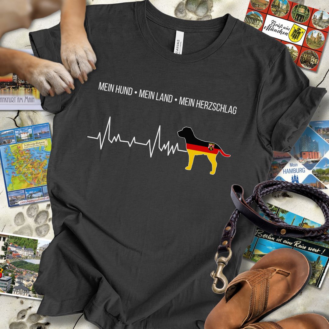 Mein Hund, Mein Land, Mein Herzschlag - Rheinland-Pfalz - T-Shirt Unisex Slim Fit
