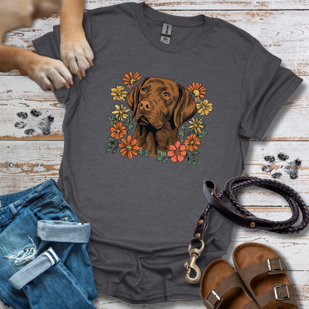 Floral Labrador - T-Shirt Unisex Relaxed Fit
