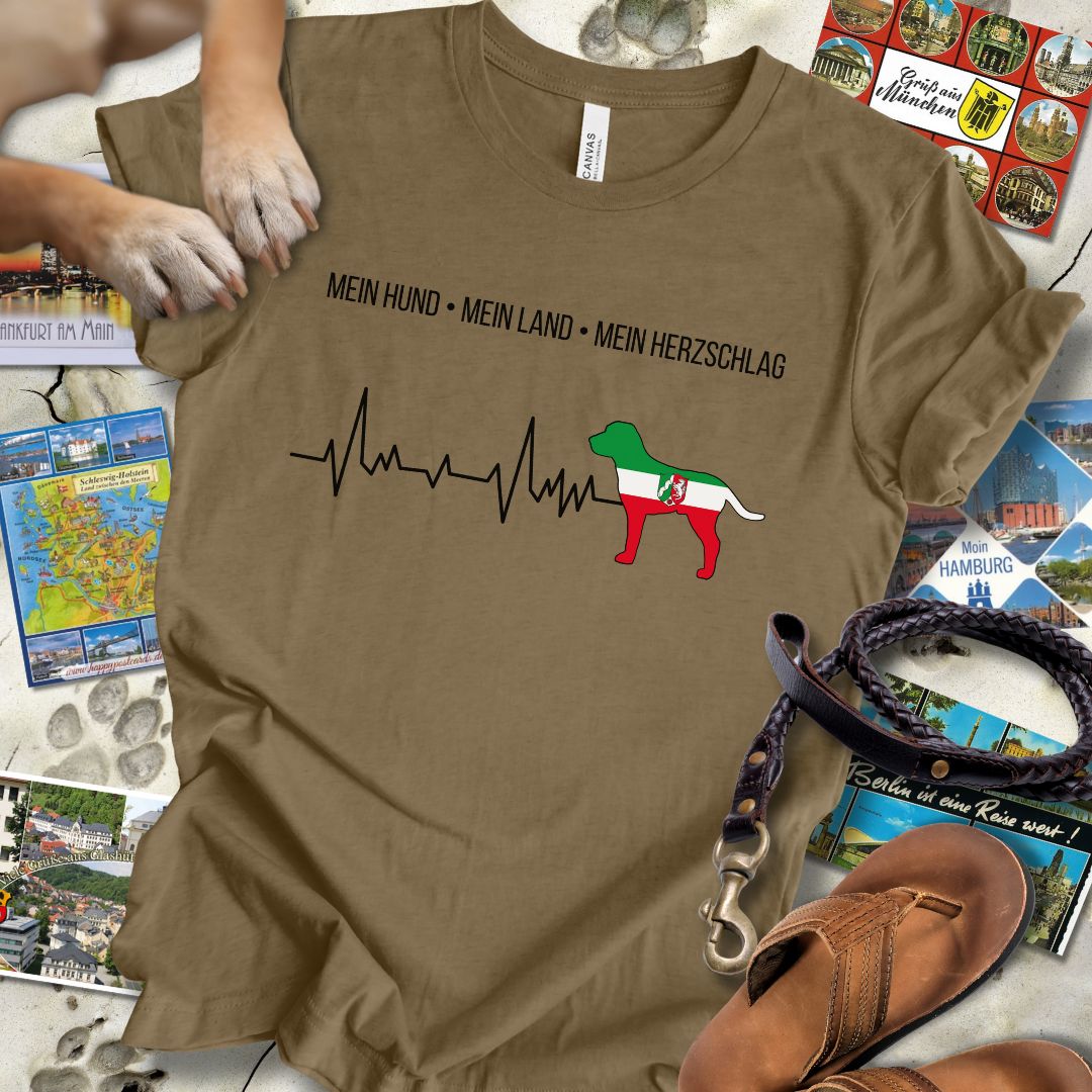 Mein Hund, Mein Land, Mein Herzschlag - Nordrhein-Westfalen - T-Shirt Unisex Slim Fit