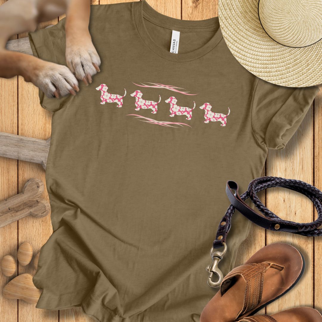 Vier Dackel, T-Shirt Frauen Slim Fit