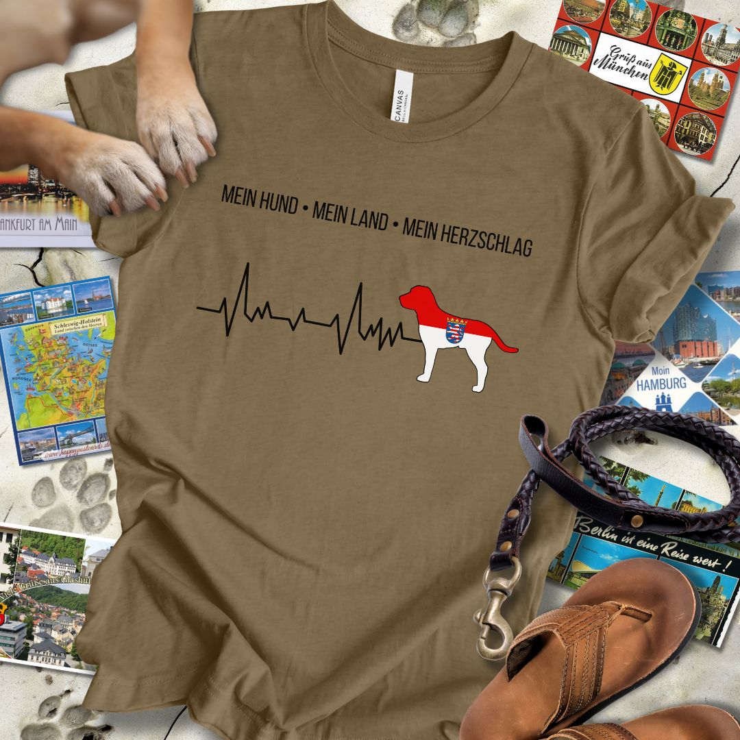 Mein Hund, Mein Land, Mein Herzschlag - Hessen - T-Shirt Unisex Slim Fit