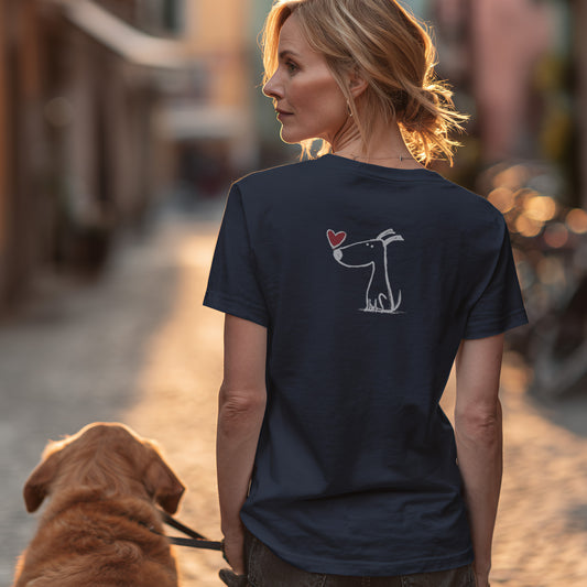 Kleiner Hund mit Herz - Nur Hinten - T-Shirt Unisex Classic Fit - Bequemer Klassiker