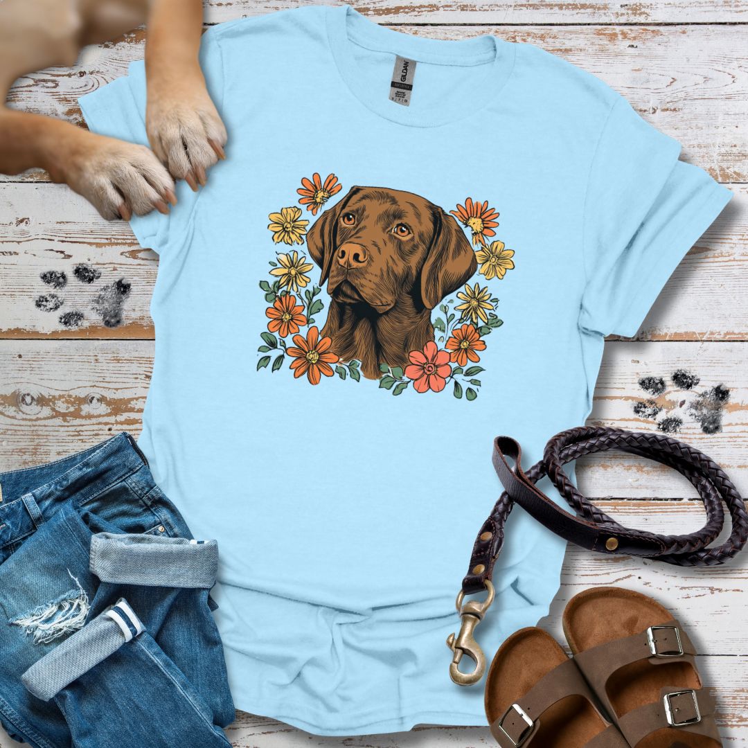 Floral Labrador - T-Shirt Unisex Relaxed Fit
