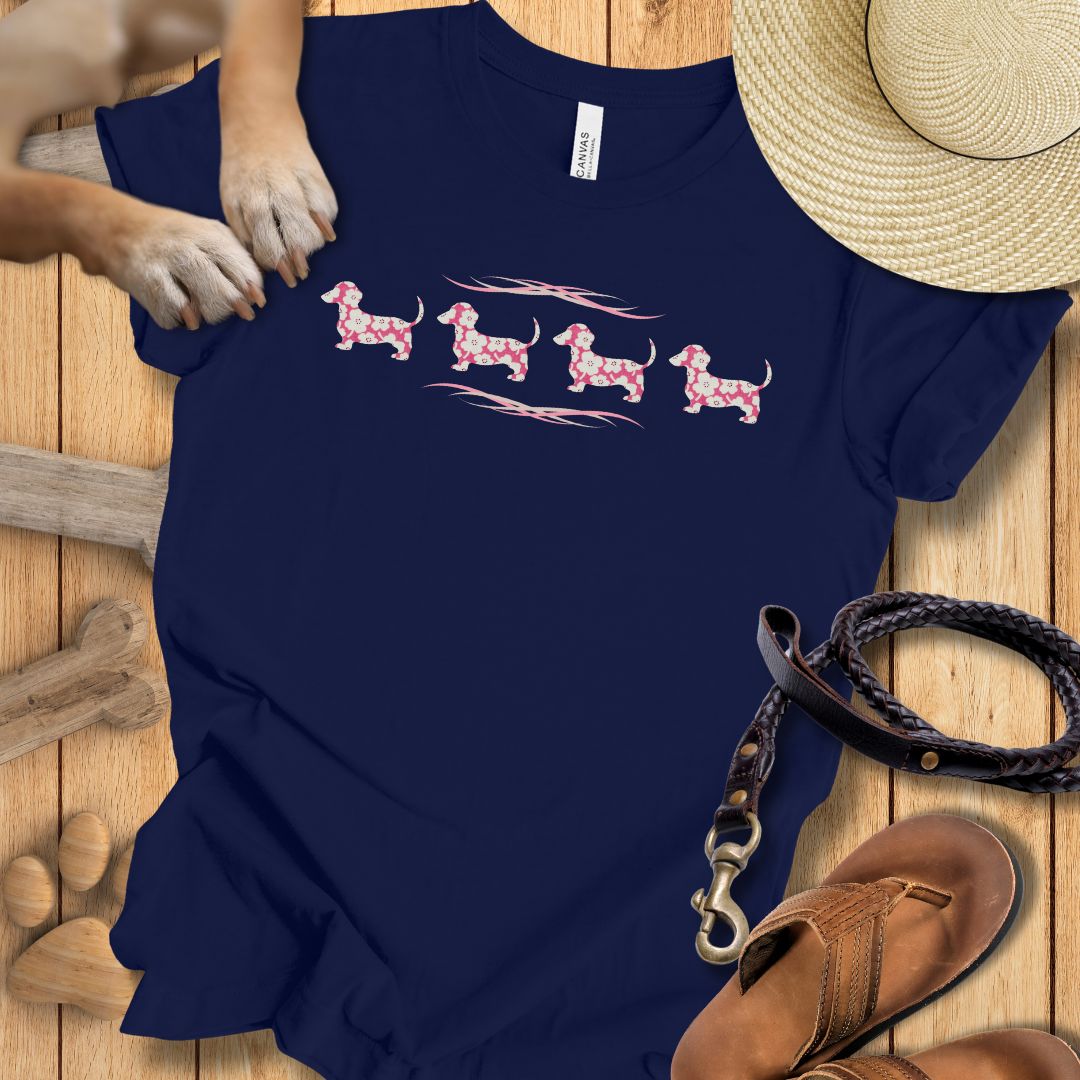 Vier Dackel, T-Shirt Frauen Slim Fit