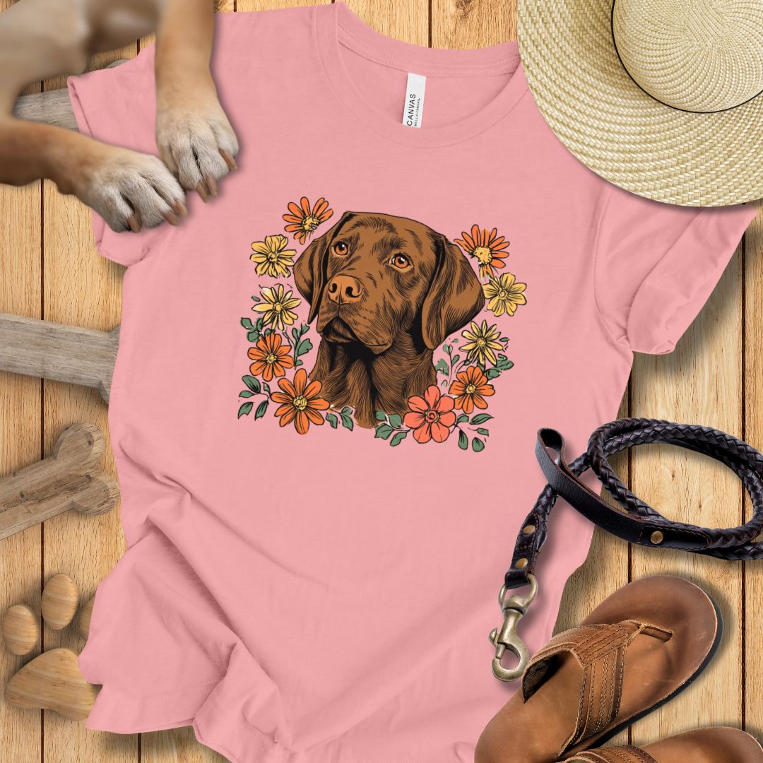 Floral Labrador - T-Shirt Unisex Slim Fit
