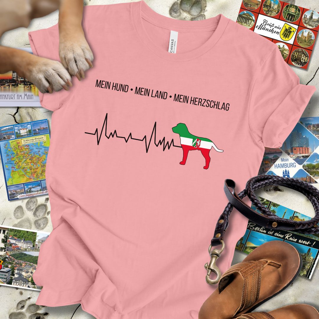 Mein Hund, Mein Land, Mein Herzschlag - Nordrhein-Westfalen - T-Shirt Unisex Slim Fit