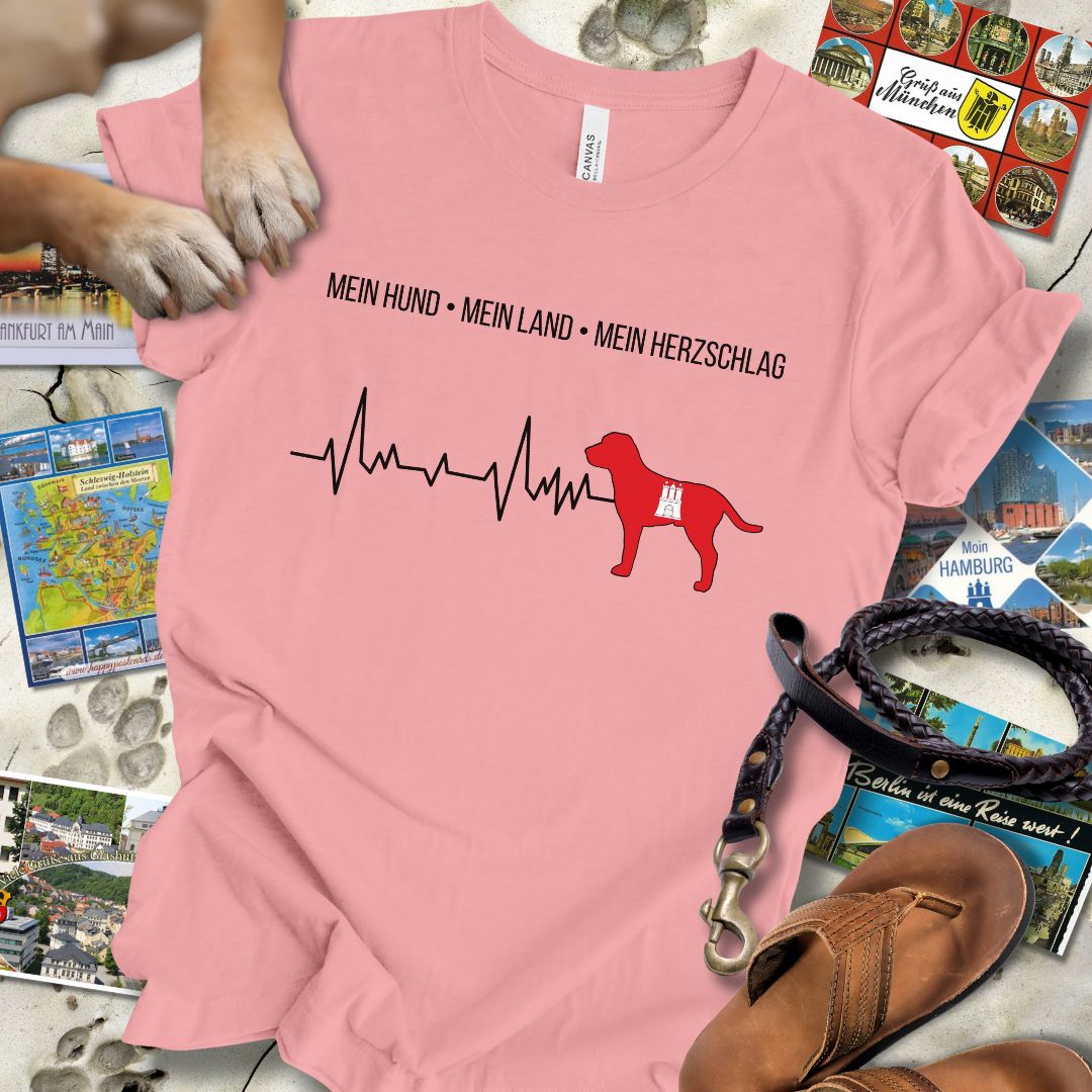 Mein Hund, Mein Land, Mein Herzschlag - Hamburg- T-Shirt Unisex Slim Fit
