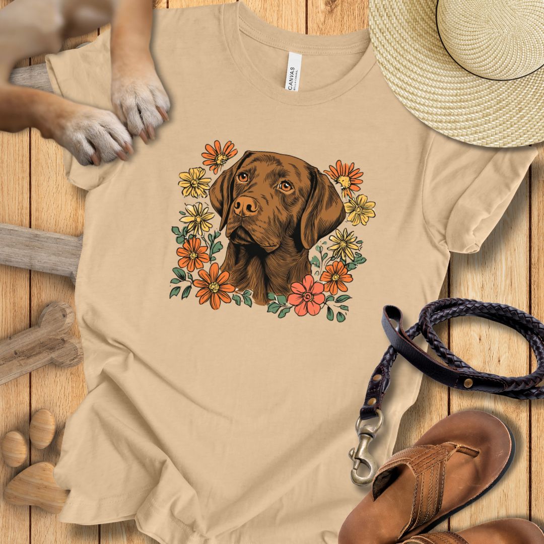 Floral Labrador - T-Shirt Unisex Slim Fit