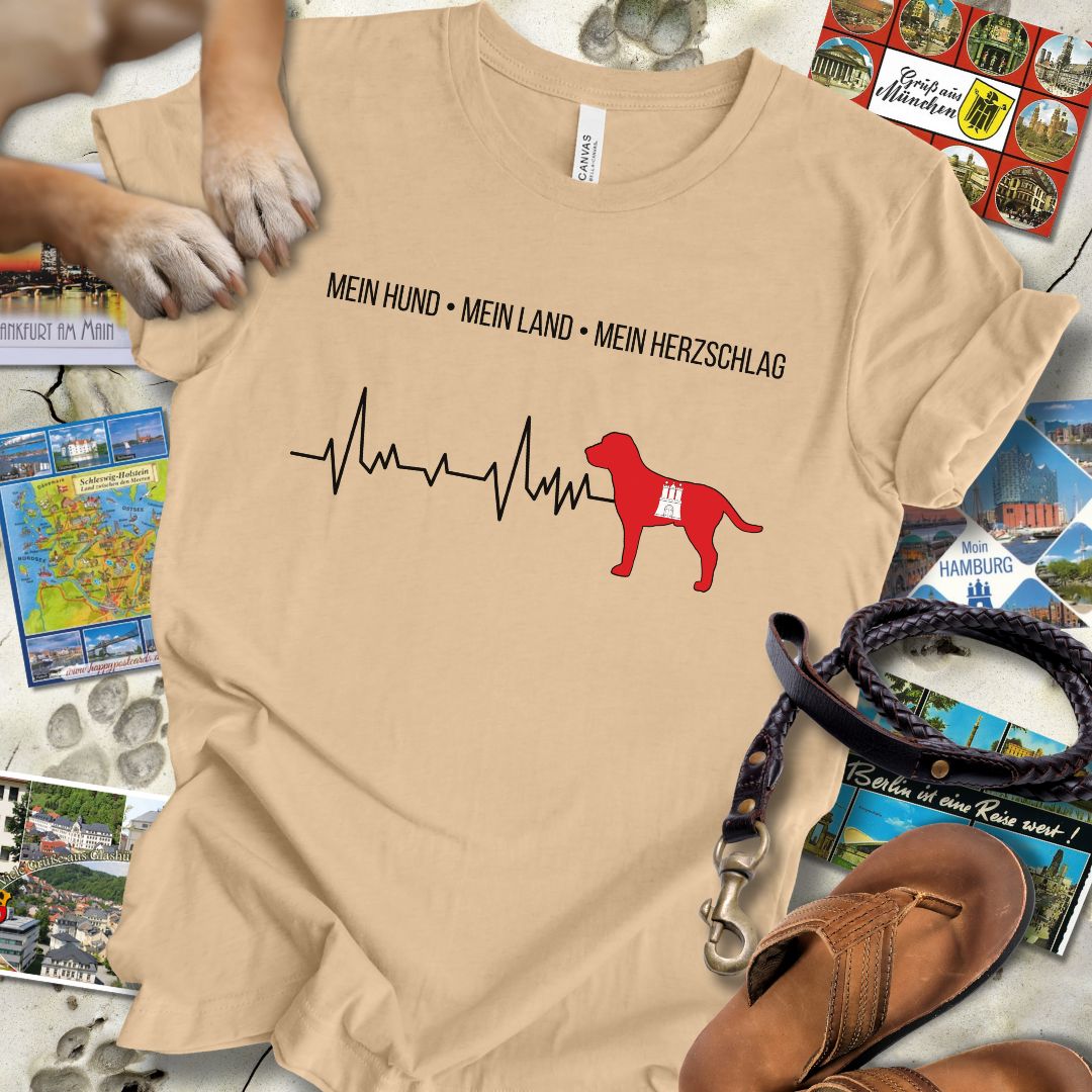 Mein Hund, Mein Land, Mein Herzschlag - Hamburg- T-Shirt Unisex Slim Fit