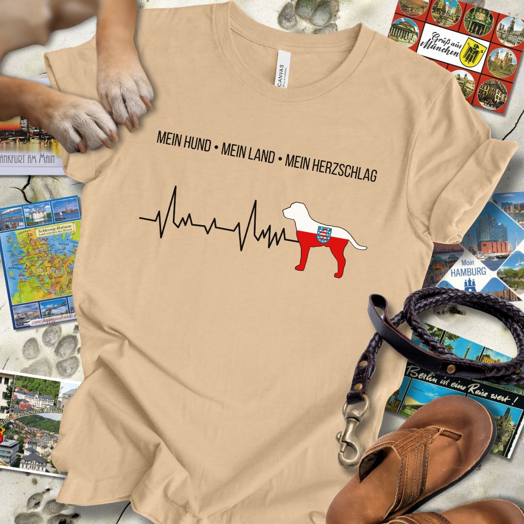 Mein Hund, Mein Land, Mein Herzschlag - Thüringen - T-Shirt Unisex Slim Fit