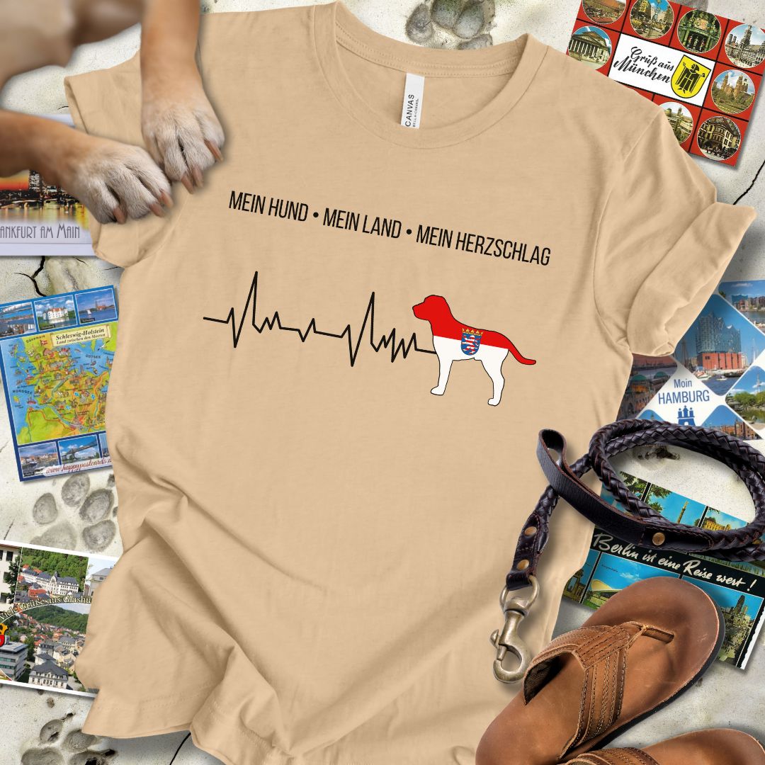 Mein Hund, Mein Land, Mein Herzschlag - Hessen - T-Shirt Unisex Slim Fit