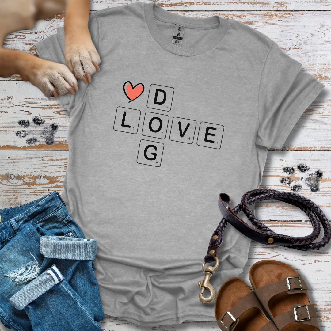 Scrabble Dog Love - T-Shirt Unisex Relaxed Fit