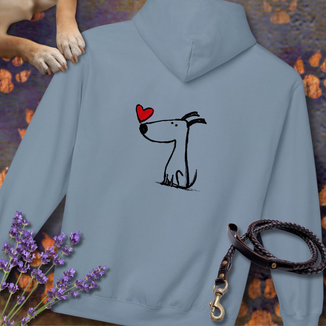 Kleiner Hund mit Herz - Nur Hinten - Hoodie Unisex Modern Fit