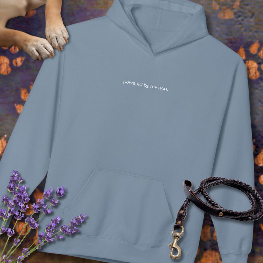 powered by my dog. - Unisex Modern Fit Hoodie