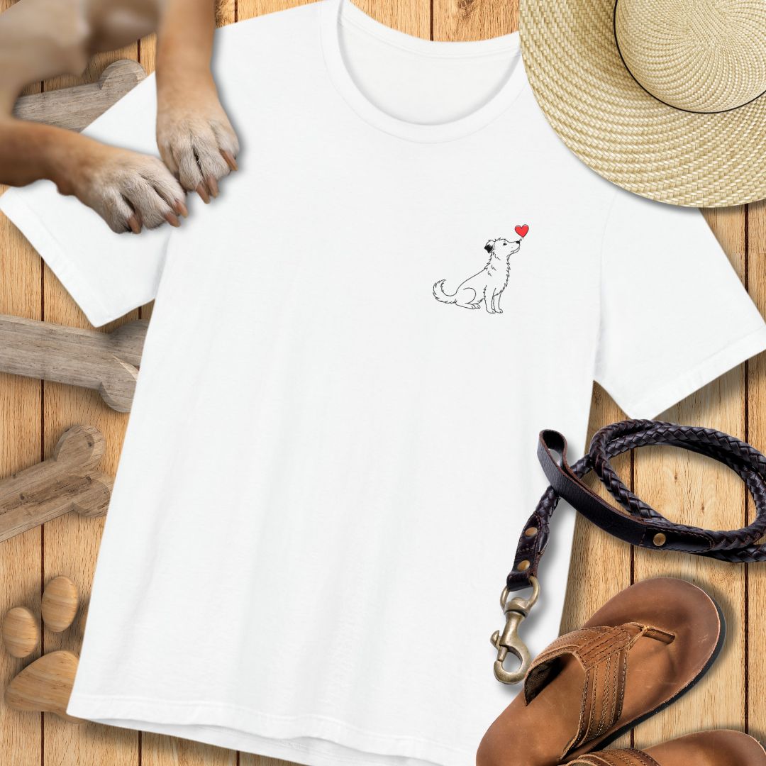 Herzenshunde - Unikat auf vier Pfoten - Vorne & Hinten - T-Shirt Unisex Modern Fit - Weich & Leicht