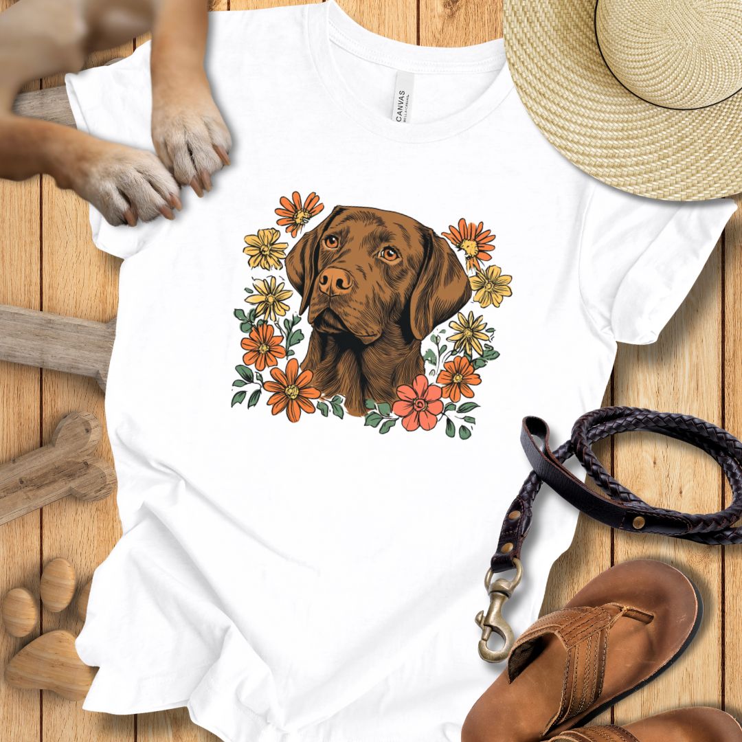 Floral Labrador - T-Shirt Unisex Slim Fit
