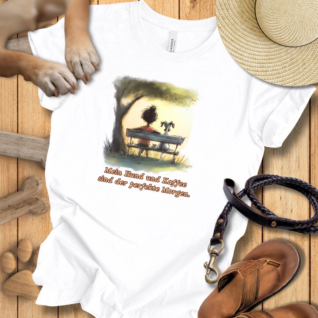 Mein Hund und Kaffee sind der perfekte Morgen - T-Shirt Unisex Slim Fit