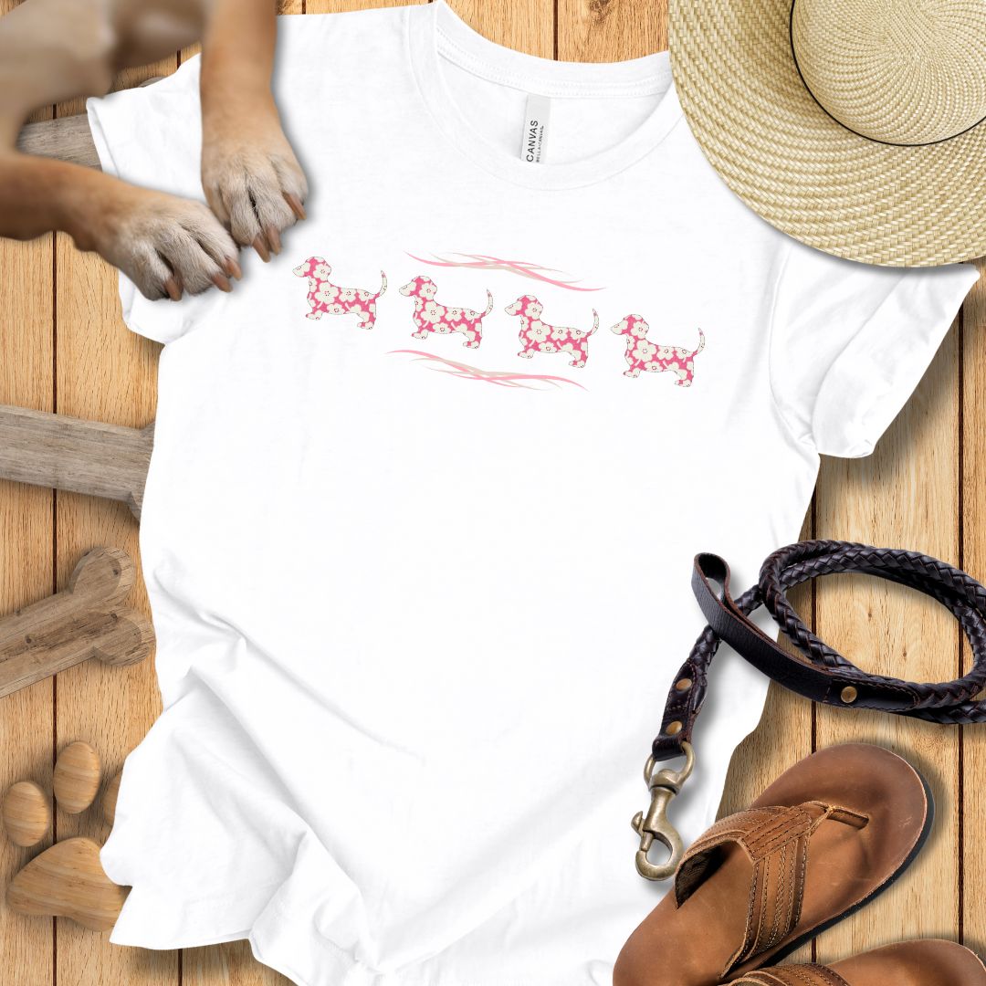 Vier Dackel, T-Shirt Frauen Slim Fit