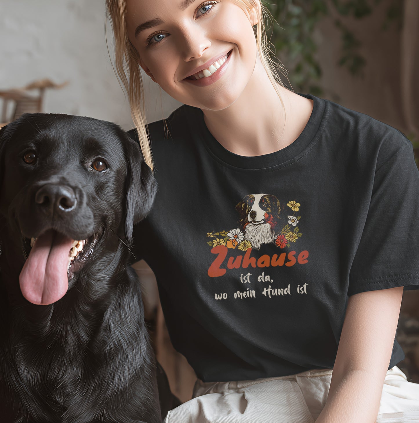 Zuhause ist da, wo mein Hund ist - Australian Shepherd - T-Shirt Unisex Modern Fit - Weich & Leicht