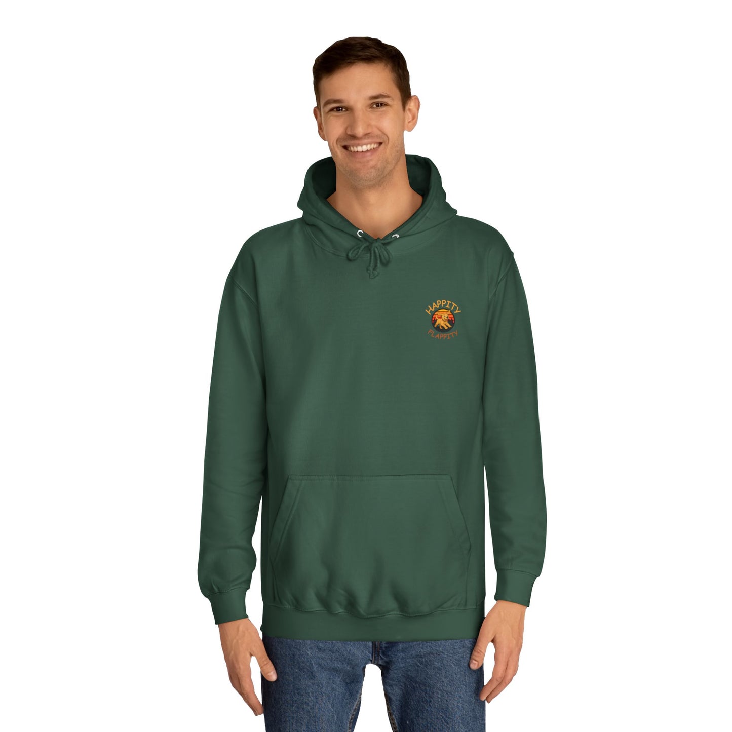 Happity Flappity Hoodie — Cute Golden Pup Graphic College Pullover