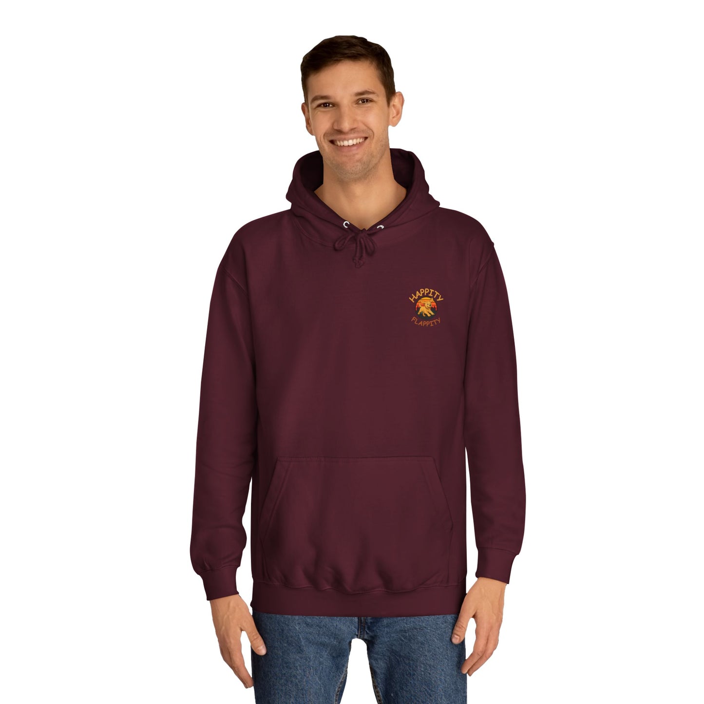 Happity Flappity Hoodie — Cute Golden Pup Graphic College Pullover