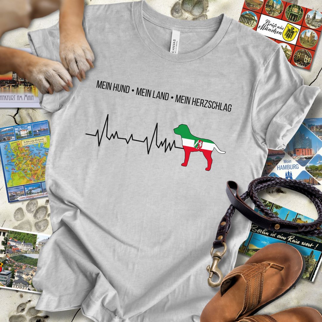 Mein Hund, Mein Land, Mein Herzschlag - Nordrhein-Westfalen - T-Shirt Unisex Slim Fit