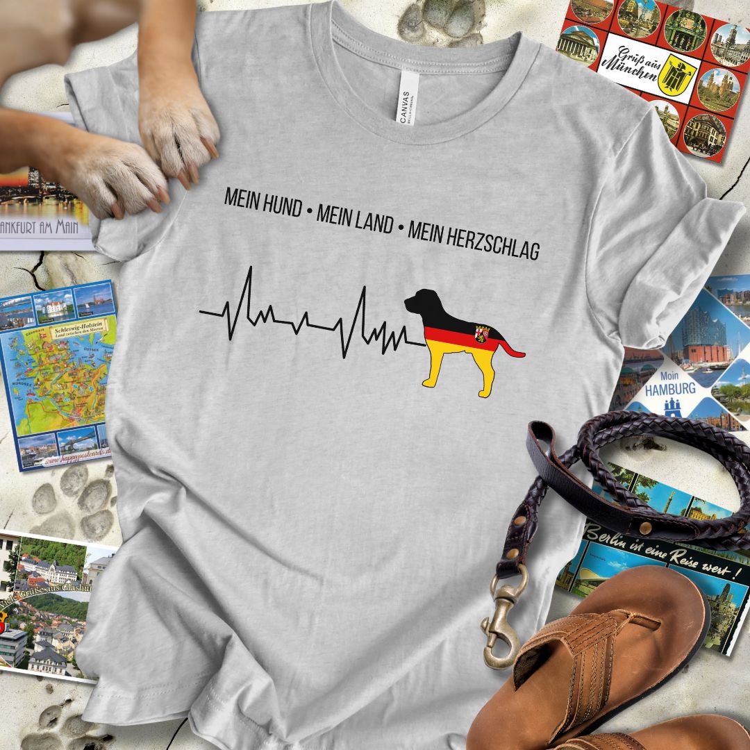 Mein Hund, Mein Land, Mein Herzschlag - Rheinland-Pfalz - T-Shirt Unisex Slim Fit