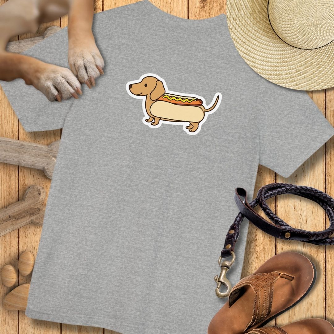 Hot Dog Dackel - Vorne & Hinten - T-Shirt Unisex Modern Fit Premium Qualität