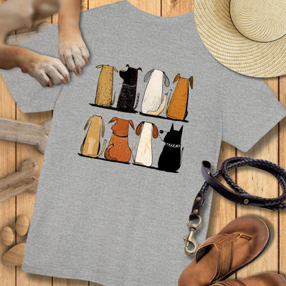 Acht Hunde - Vorne & Hinten - T-Shirt Unisex Modern Fit - Weich & Leicht