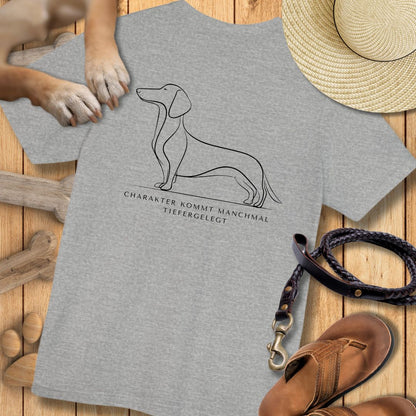 Charakter Tiefergelegt - Dackel - Vorne & Hinten - T-Shirt Unisex Modern Fit - Weich & Leicht