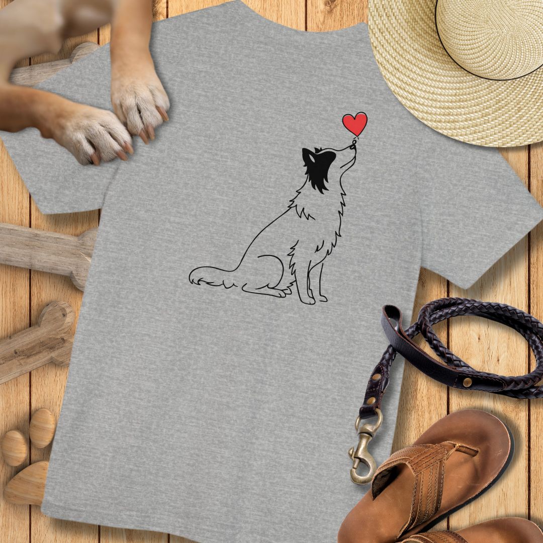 Herzenshunde - Border Collie - Vorne & Hinten - T-Shirt Unisex Modern Fit - Weich & Leicht