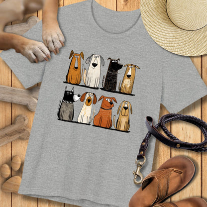 Acht Hunde - Vorne & Hinten - T-Shirt Unisex Modern Fit - Weich & Leicht