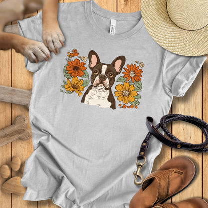 Floral Französische Bulldogge - T-Shirt Unisex Modern Fit - Weich & Leicht