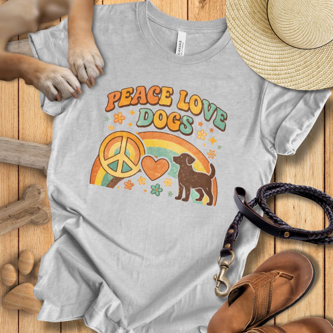 Peace Love Dogs Retro - T-Shirt Unisex Modern Fit - Weich & Leicht