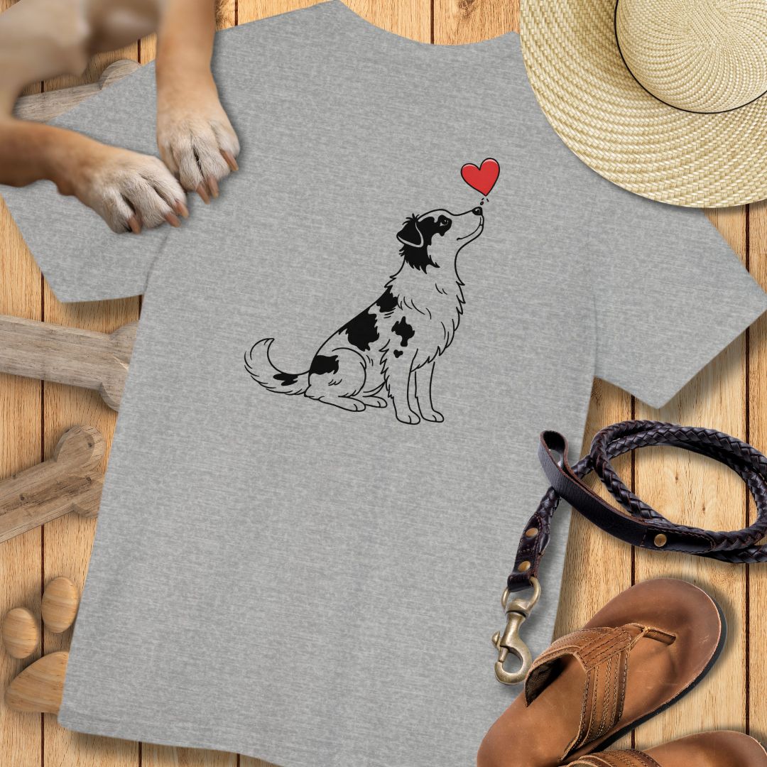 Herzenshunde - Australian Shepherd - Vorne & Hinten - T-Shirt Unisex Modern Fit - Weich & Leicht