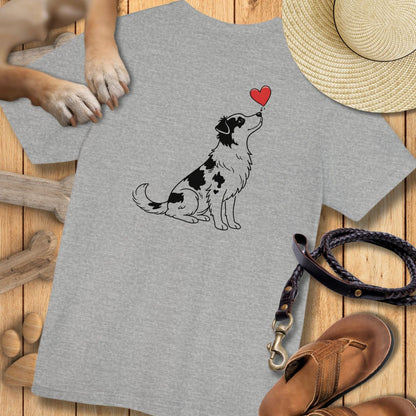 Herzenshunde - Australian Shepherd - Vorne & Hinten - T-Shirt Unisex Modern Fit - Weich & Leicht