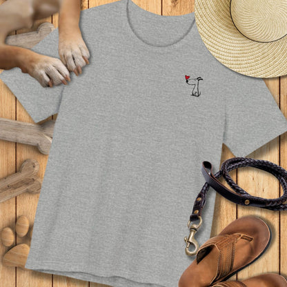 Kleiner Hund mit Herz - Vorne & Hinten - T-Shirt Unisex Modern Fit - Weich & Leicht