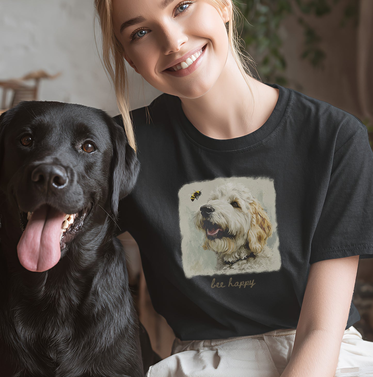 Bee Happy - T-Shirt Unisex Modern Fit - Weich & Leicht