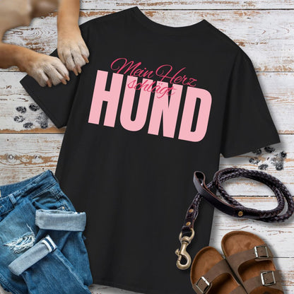 Mein Herz schlägt Hund - Nur Hinten - T-Shirt Unisex Classic Fit - Bequemer Klassiker