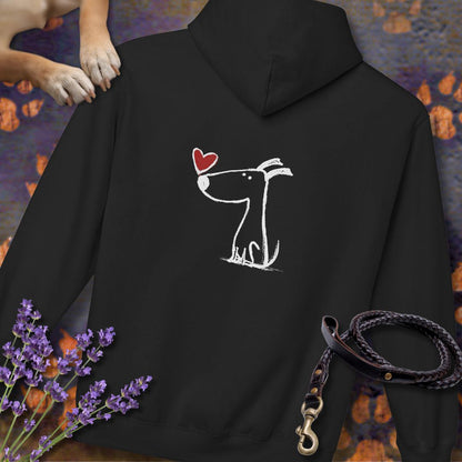 Kleiner Hund mit Herz - Vorne & Hinten - Hoodie Unisex Modern Fit