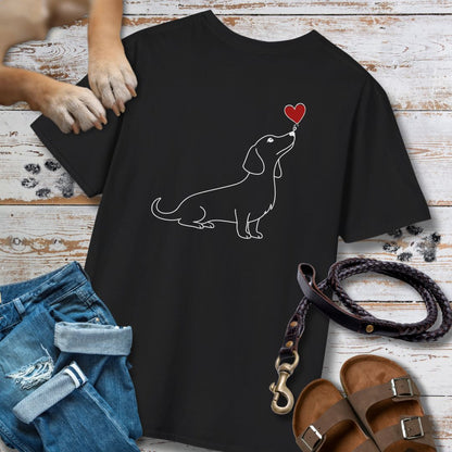 Herzenshunde - Dackel - Vorne & Hinten - T-Shirt Unisex Classic Fit - Bequemer Klassiker