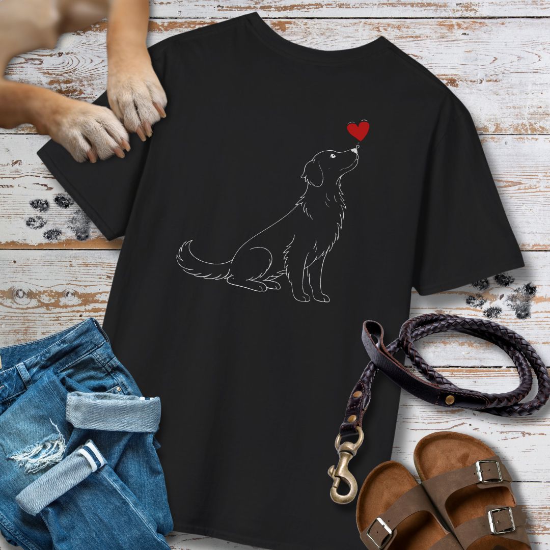 Herzenshunde - Flat Coated Retriever - Vorne & Hinten - T-Shirt Unisex Classic Fit - Bequemer Klassiker