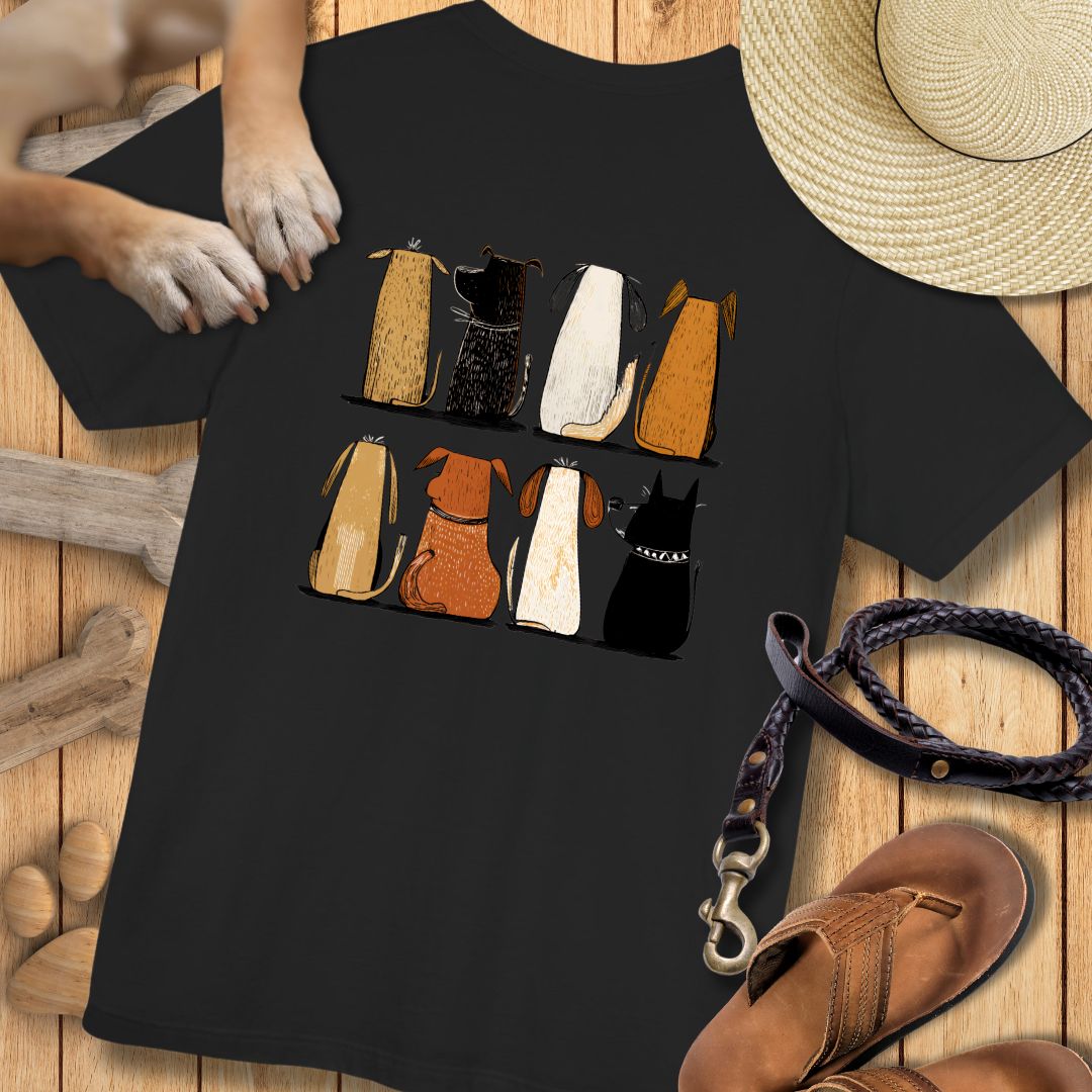 Acht Hunde - Vorne & Hinten - T-Shirt Unisex Modern Fit - Weich & Leicht